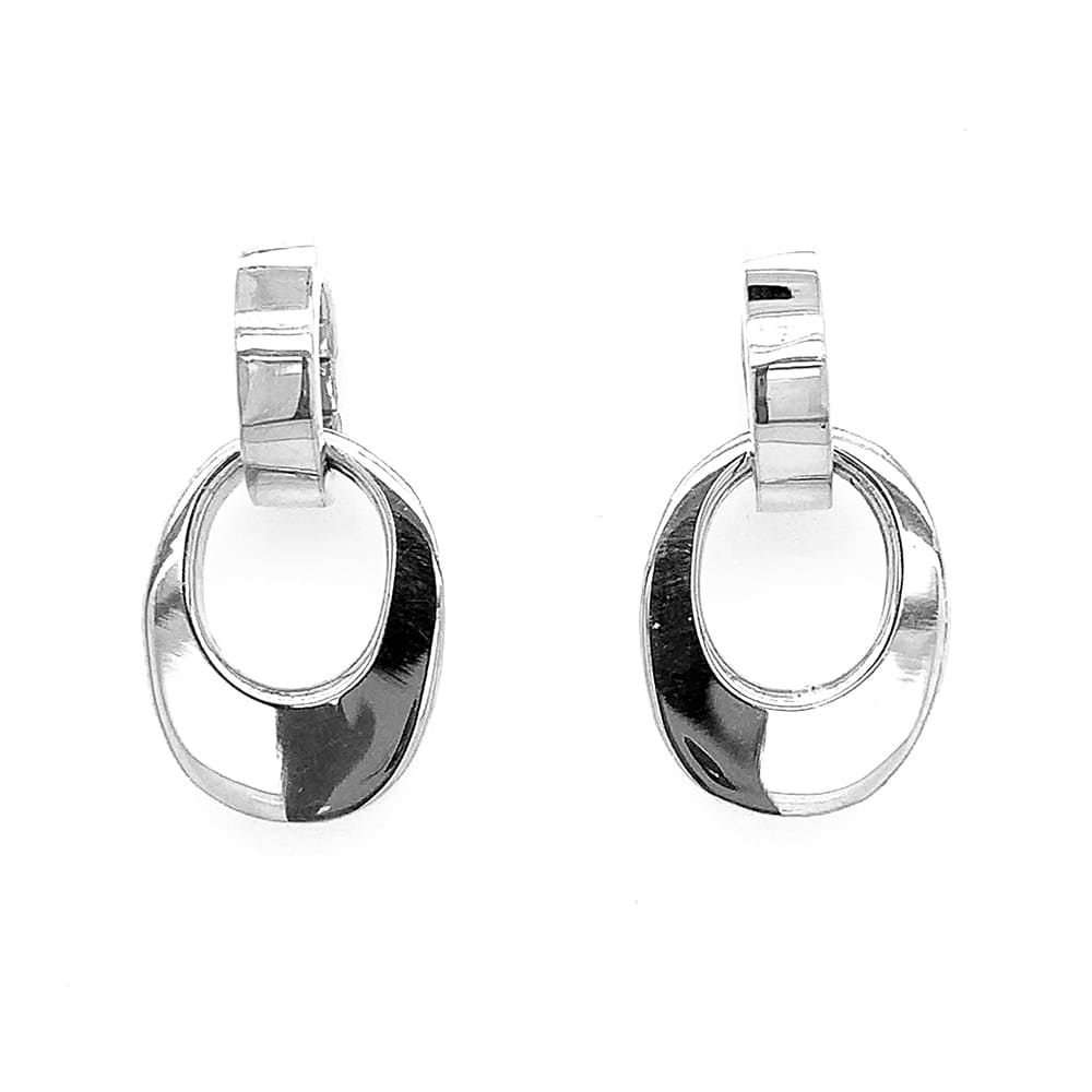 Dangling-Oval-from-Circle-Silver-Earrings-front-Nueve-Sterling