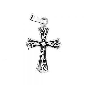 Oxidized-Silver-Cross-front-Nueve-Sterling