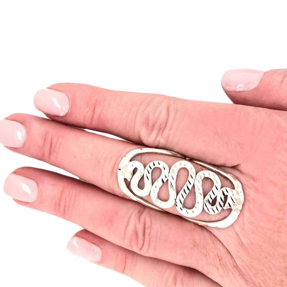 Serpent-Silver-Ring-with-model-Nueve-Sterling